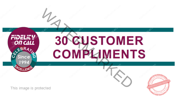 30 Customer Compliments